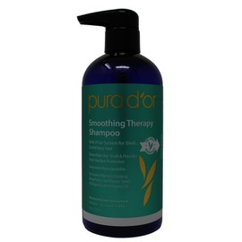 PURA D'OR Smoothing Therapy Shampoo (16oz) Anti-Frizz Straightening Shampoo for Dull, Dry, Brittle Hair (Packaging may vay)