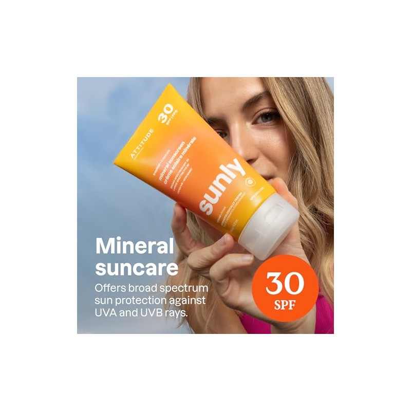 Attitude (Tropical) - ATTITUDE Natural Care, Hypoallergenic Mineral Sunscreen, SPF