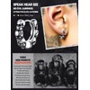 Solid Stainless Steel 3 Skull Huggie Hoop Earrings for Men