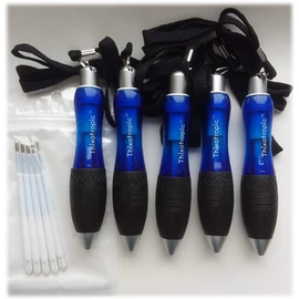 Thixotropic Super Big Fat Pen for Arthritis (5 pack) Black Ink, Blue Body + 5 Ink Refills
