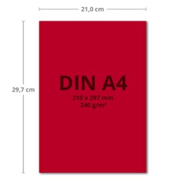 DIN A4 Sheets of Coloured Cardboard, 240 g/m²