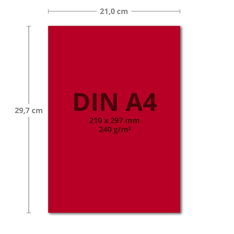DIN A4 Sheets of Coloured Cardboard, 240 g/m²