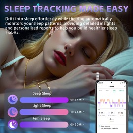 Anarow Smart Ring for Women – Fitness Tracker Ring with Heart Rate, SpO2, Blood Pressure, Sleep Monitoring, Step & Calorie Counter, No Subscription Fee, iOS & Android Compatible (Silver, 12)