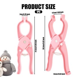 1Pcs Upgraded Safety Eye Tool, Safety Eye Snapper Safety Eye Pliers for Amigurumi Crochet Auxiliary Tool for Stuffed 5-30mm Animal Eyes Doll Making Supplies (Pink)