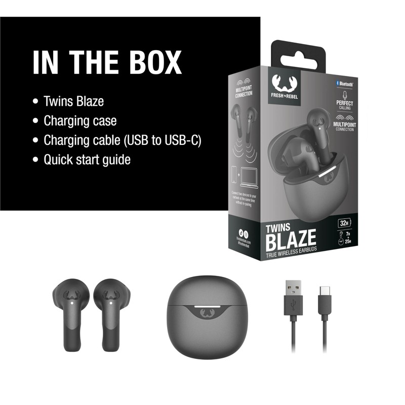 Fresh 'n Rebel Twins Blaze Bluetooth Earbuds In Ear with