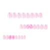 24Pcs Pink Square Press on Nails Short Fake Nails White