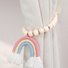 2PCS Curtain Tie Backs, Curtain Tiebacks with Rainbow Tassel Pendant,