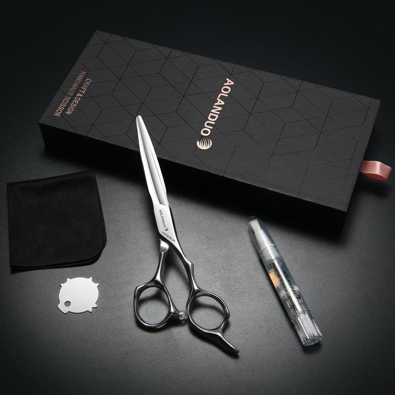 AOLANDUO VG10 Steel Pro Barber and Stylist Hair Cutting Scissors,
