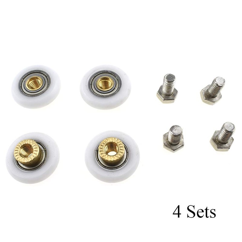 HAHIYO 25mm Diameter Shower Door Wheels Smooth Rolling Sturdy Easy