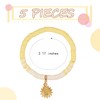 WEWAYSMILE 5 Pcs Preppy Heishi Beaded Bracelet Yellow Surfer Bracelet