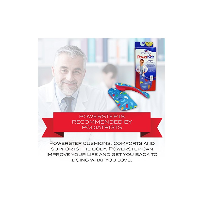 Powerstep boys PowerKids Insole, Blue, Toddler Size 8.5-9.5 US