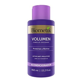 Biometik Volumen, Acondicionador para Cabello Delgado, Mayor Volumen, Mejora el Brillo y Aumenta el Grosor del Cabello, con Proteínas y Biotina, 450 ml