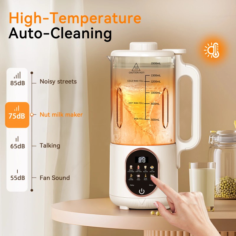 Flelano Automatic Nut Milk Maker, Homemade Soybean Milk Machine, Keep