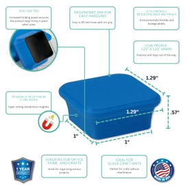 Glassboard Studio MiniBar Magnet - Strong Neodymium Rare Earth Magnets for Fridge, Whiteboard, Locker & Magnetic Glassboards - Ideal for Crafting & Office Use - Strong Fridge Magnets (Cobalt Blue, 2)