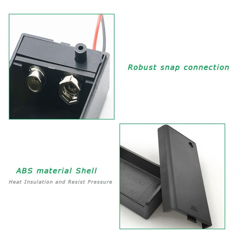 JWISLAND (Pack of 7) 9V Battery Holder, 9V Battery Holder