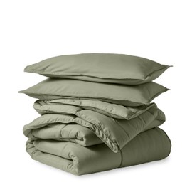 Bare Home Comforter Set - Queen Size - Ultra-Soft - Goose Down Alternative - Premium 1800 Series - All Season Warmth (Queen, Sage)