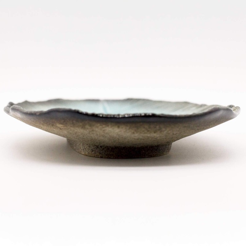 Ichikyu Mino Ware Leaf Shaped Oval Plate, Approx. 13.0 x