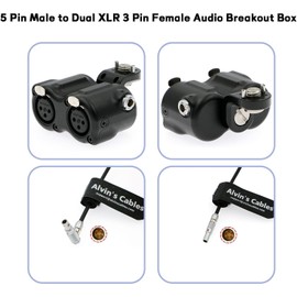 Alvin’s Cables RED DSMC3 5 Pin to Dual XLR Adapter for RED V-Raptor| ARRI Alexa| Z-CAM-E2 Camera, 5 Pin Male to Two XLR 3 Pin Female Audio Breakout Box