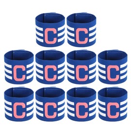 MECCANIXITY Soccer Captain Armband, Nylon Captain Arm Bands for Soccer Elastic Captain C Arm Band Sports Captain Armbands for Football Team Training Youth & Adult Navy Blue, Pack of 10