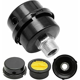 HL018200AV Air Compressor Silencer Filter, Metal Air Compressor Intake Filter Sound Muffler Silencer 20 mm Thread (1/2"PT 20 mm)