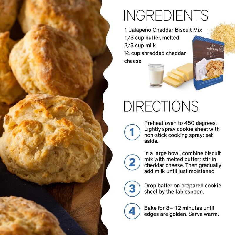 Southern Living Gourmet Jalapeno Cheddar Biscuit Mix, Easy-to-Bake Delight, Dinner