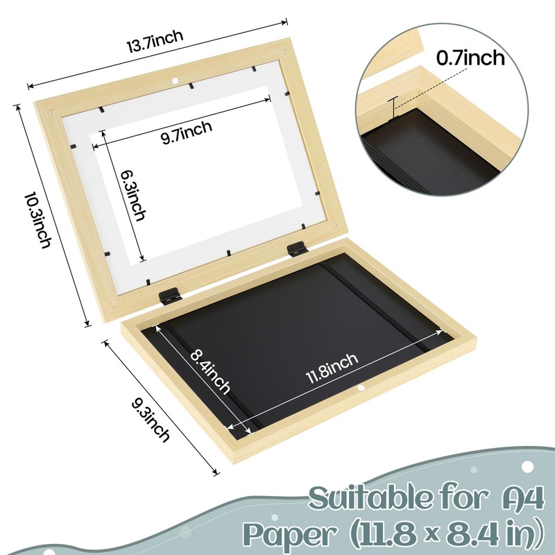 Picture Frame Children's Drawings, Children's Art Frame Front Opening A4