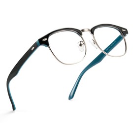 Cyxus Blue Light Filter Glasses Without Prescription Men Women Fashion Computer Protective Glasses Screen Glasses Gaming Glasses 8056, Black & Blue