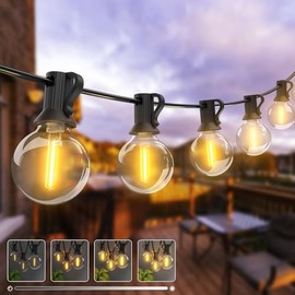 kolpop Led Lichterkette Au?en 13M/42FT -Timing Dimmbar Outdoor Lichterkette Strom mit G40 Glhbirnen Aussen Wetterfest Warmwei? Lichterkette Glhbirnen Au?en fr Party Terrasse G?rten Patio