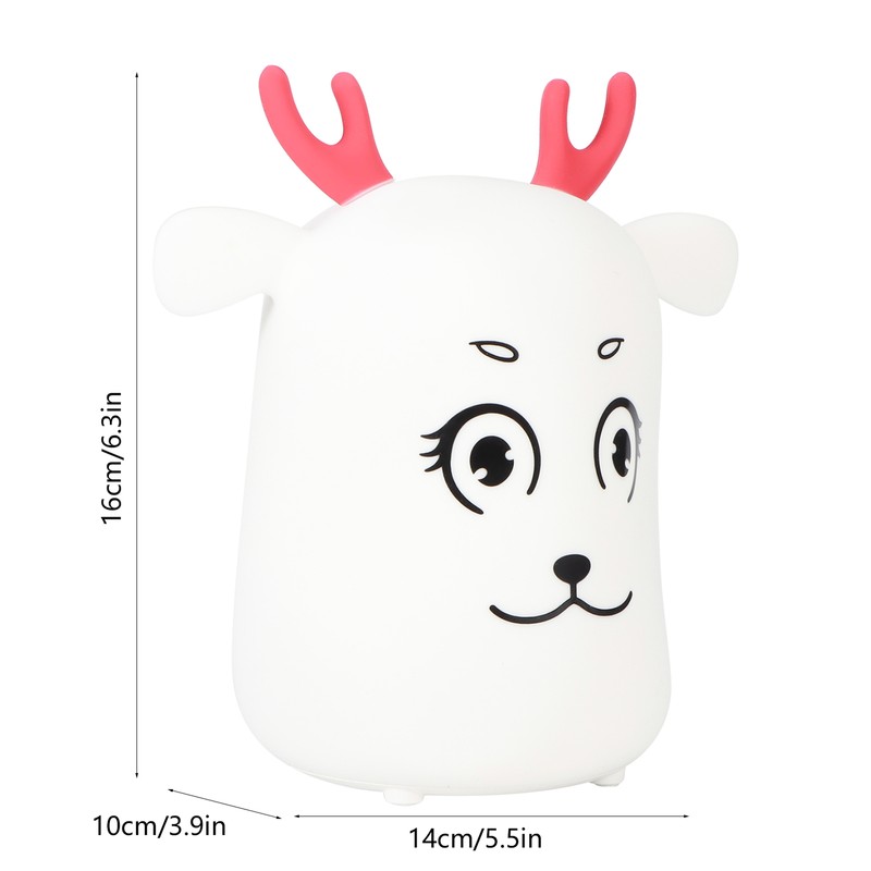 Innovative Cute Deer shaped Silicone Night Light USB Rechargeable Pat