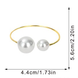 Priaora 12pcs Pearl Gold Napkin Rings, Pearl Shape Metal Napkin Ring Gold Pearl Table Decor for Wedding Thanksgiving Christmas Party Dinner Tableware Hotel (K216-12)