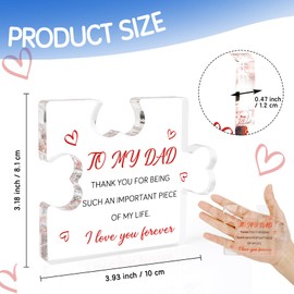 Dad Gifts for Fathers Day, Dad Birthday Gift, Father's Day Gifts for Dad, Dad Gifts from Daughter Son, Cool Gifts for Dad Acrylic Block Presents for Dad Christmas Gifts for Dad Thanksgiving