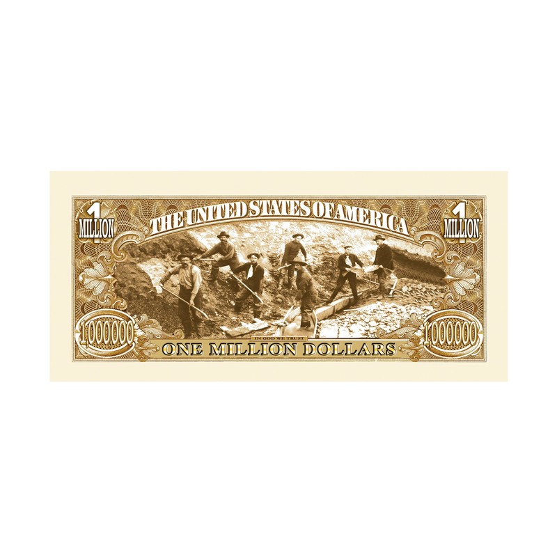 1849 Gold Rush Million Dollar Bill - Set of 5