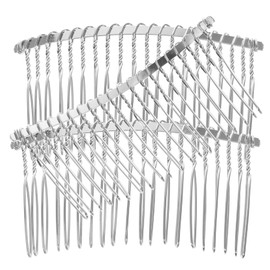 Abaodam Fine Tooth Metal Hair Combs 3 Pack Bridal Wedding Veil Diy Hair Accessories Silver Clip Combs