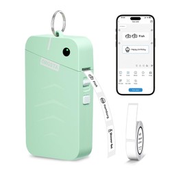 ORGSTA S001 Label Maker Machine with Tape, Portable Bluetooth Label Maker for Home and Office Organization, Thermal Label Printer Mini Sticker Maker with Multiple Templates, Green