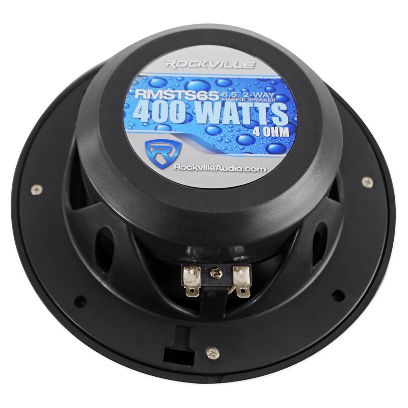 Rockville (4) Rockville RMSTS65B 6.5" 1600w Waterproof Marine Boat Speakers