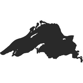 Lake Superior Vinyl Decal - 11 Inches - for Walls, Windows, Doors, Vehicles - Outdoor-Grade 2.5mil Thick Vinyl - Matte Black