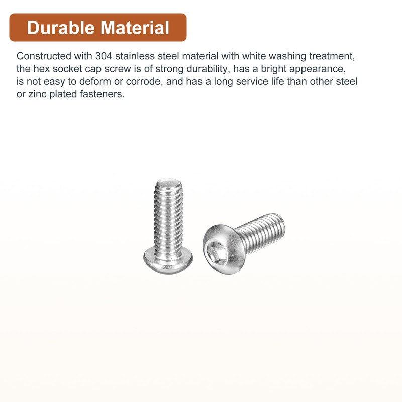 DTGN M6-1x16mm Button Head Socket Cap Screws - 100Pack -