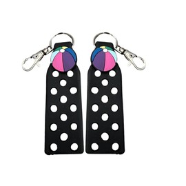 Shoe Charm Keychain Holder for Jibbutz Compatible with Croc Shoe Charms | 2 pk | Black | 1 Charm Included with Each