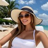 Barelove Sun Visor Hats for Women Wide Brim Straw Ponytail