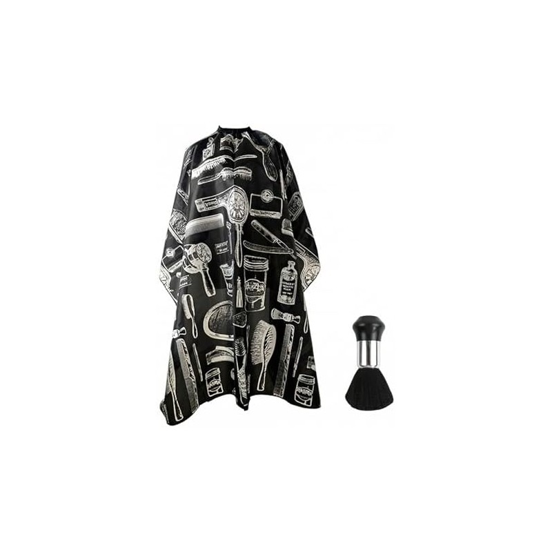 Capa de Peluquería con Cierre Ajustable y Cepillo para Cuello,