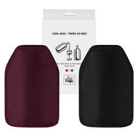 Wine Cooler Sleeve Duo Pack - Perfect for Wine & Champagne Lovers, Multicolor with Classic Black & Rich Burgundy, Stretchable, Flexible, Durable Design, Champagne Chiller - Velfli