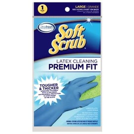 Soft Scrub 12412-26 Large Blue Premium Fit Latex Cleaning Gloves