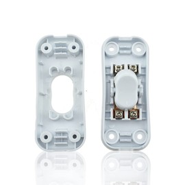 Hahiyo 2A 250V Inline Cord Switch Rocker Button Double Pole Feed-Through Control Switches Compact Wiring Design Easy Install Multi-Function 1 PCS for Kitchen Light Bedroom Table Lamp Light Gauge Wire