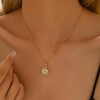 Gweqou Spinning Necklace for Women 18K Gold Plated Dainty CZ