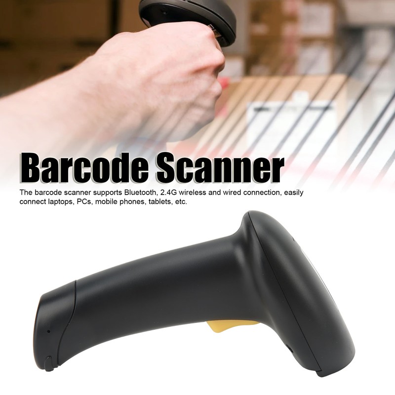 Wireless Barcode Scanner 3 in 1 USB Wired Handheld ABS
