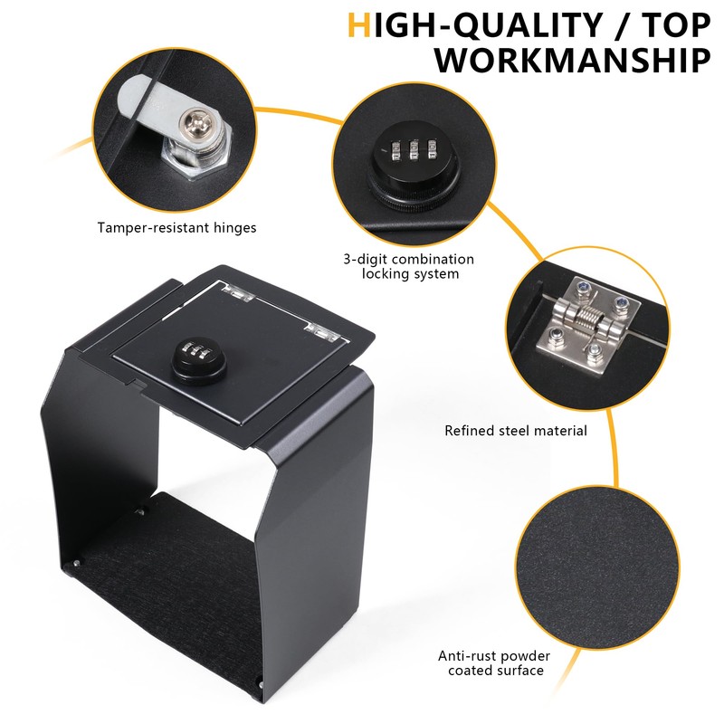 RERPRO Center Console Gun Safe Lock Box Armrest Storage Compatible