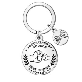 HULALA Godfather And Godson Best Friends For Life Family Tree Keyring Keychains For Christening Birthday Christmas