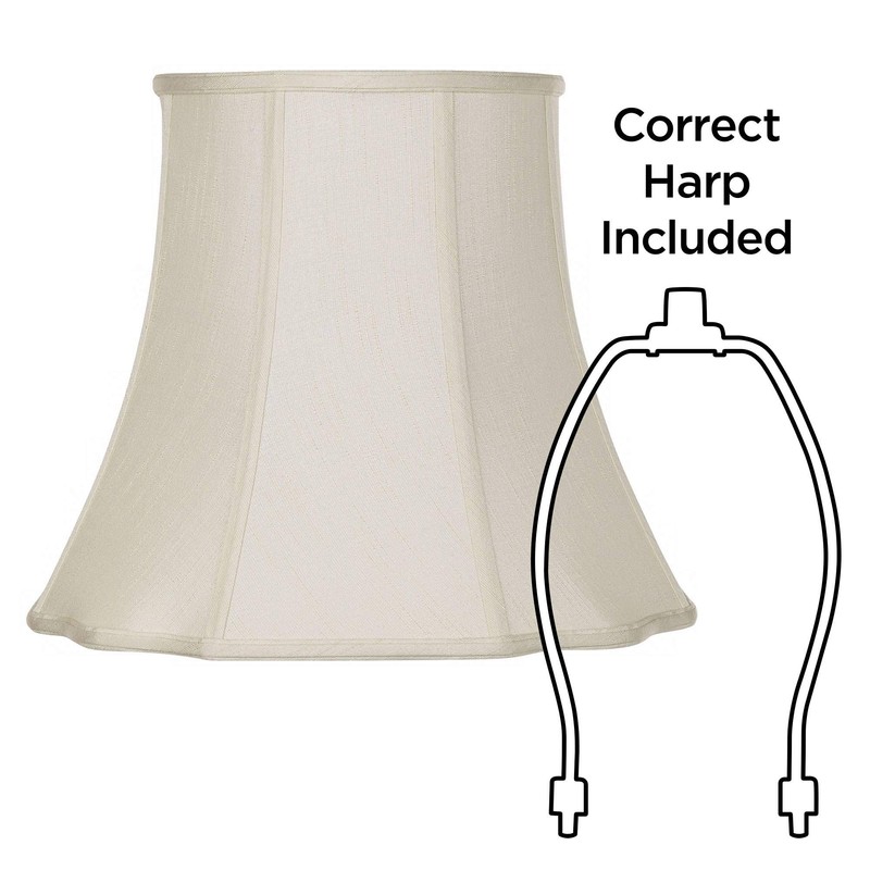 Creme Large Bell Cut Corner Lamp Shade 10" Top x