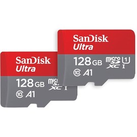 SanDisk 128GB (2-Pack) Ultra microSDXC UHS-I Memory Card (2x128GB) with Adapter - SDSQUAB-128G-GN6MT [New Version]
