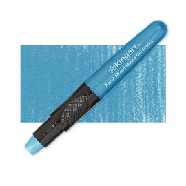 KINGART GS052-1 Gel Stick Single, METALLIC BLUE Color, Artist Mixed Media Crayons - Non-Toxic, Metallic Blue